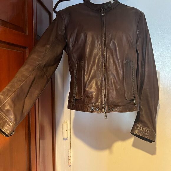 S.W.O.R.D. 6.6.44 motorcycle leather jacket rare brown coat patch bomber - Picture 4 of 9